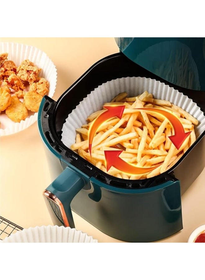 بروماس بطانة ورقية للاستخدام مرة واحدة لمقلاة الهواء، 50 قطعة من بطانات مقلاة الهواء غير اللاصقة ورق الخبز لمقلاة فرن الميكروويف، مقاومة للزيت والماء، ورق برشمان صالح للطعام للخبز والتحميص  - Image 2