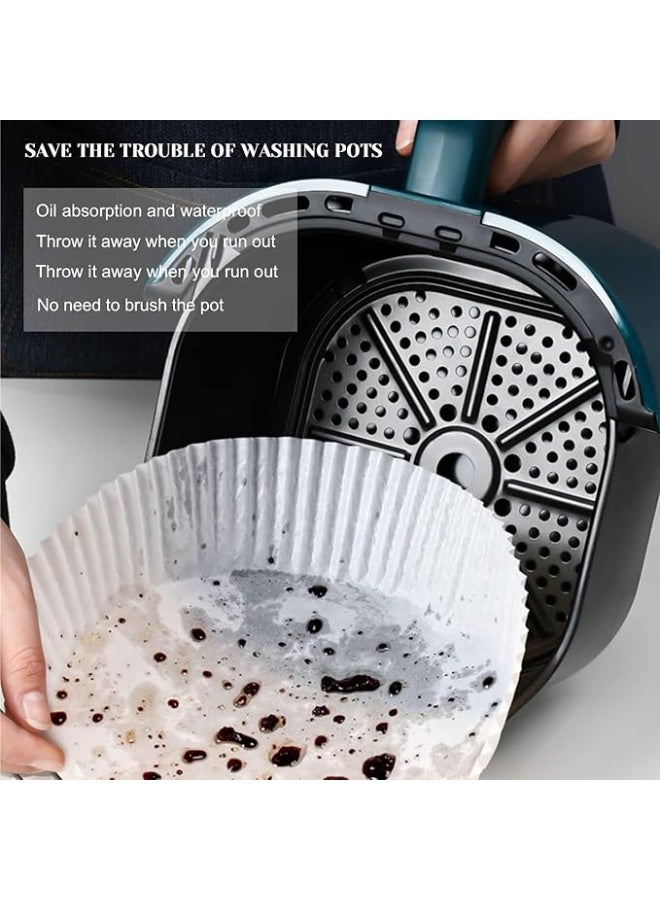 بروماس بطانة ورقية للاستخدام مرة واحدة لمقلاة الهواء، 50 قطعة من بطانات مقلاة الهواء غير اللاصقة ورق الخبز لمقلاة فرن الميكروويف، مقاومة للزيت والماء، ورق برشمان صالح للطعام للخبز والتحميص  - Image 3