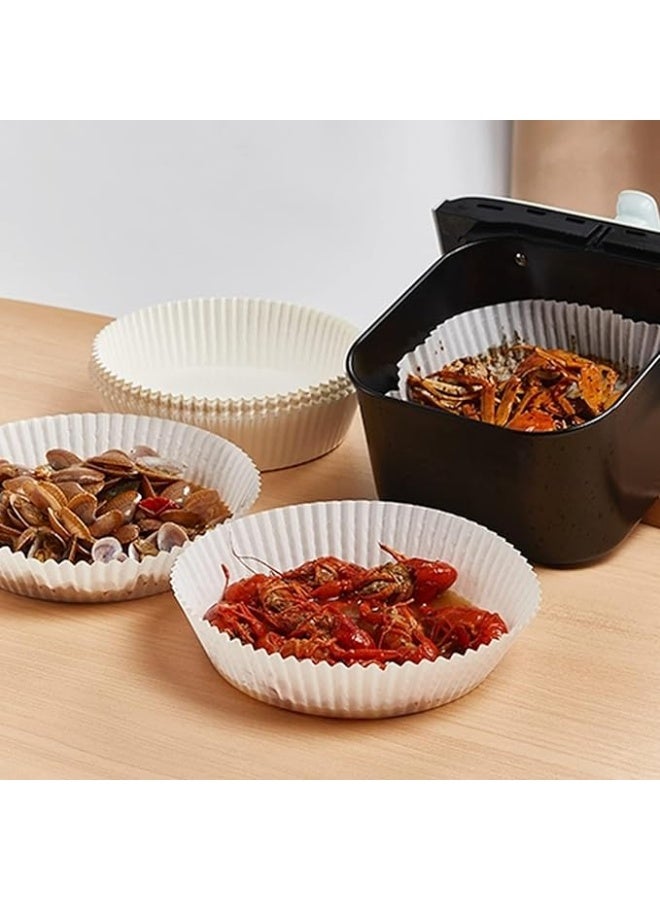 بروماس بطانة ورقية للاستخدام مرة واحدة لمقلاة الهواء، 50 قطعة من بطانات مقلاة الهواء غير اللاصقة ورق الخبز لمقلاة فرن الميكروويف، مقاومة للزيت والماء، ورق برشمان صالح للطعام للخبز والتحميص  - Image 4