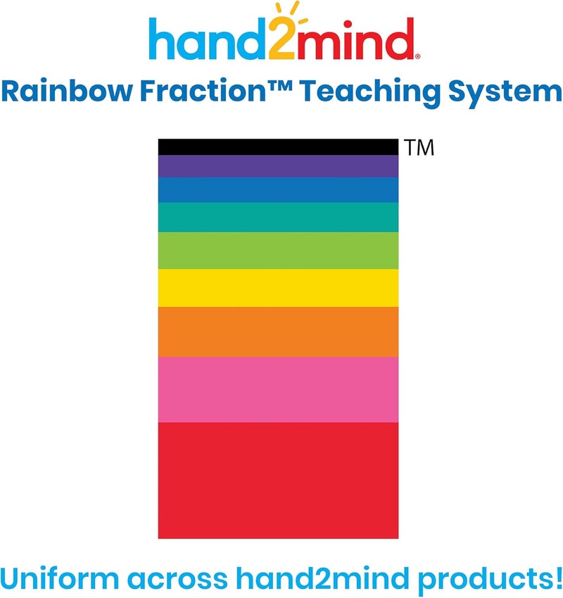 hand2mind Plastic Rainbow Fraction Tiles, Montessori Math Materials, Fraction Manipulatives, Unit Fraction, Fraction Bars Math Manipulatives, Fraction Games, Homeschool Supplies (15 Sets of 51 Pieces) - Image 3