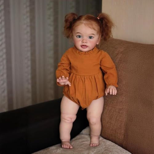 ROSHUAN Big Size Realistic Reborn Baby Dolls Pippa 26 Inch Reborn Toddler Doll Soft Weighted Cloth Body Real Life Baby Doll Rooted Hair Lifelike Toddler Dolls for Kids Age 3 - Image 4
