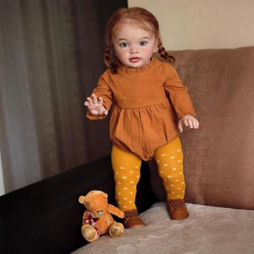 ROSHUAN Big Size Realistic Reborn Baby Dolls Pippa 26 Inch Reborn Toddler Doll Soft Weighted Cloth Body Real Life Baby Doll Rooted Hair Lifelike Toddler Dolls for Kids Age 3 - Image 1