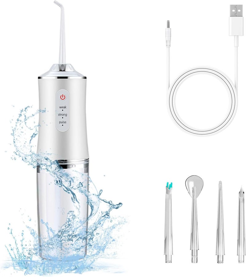 houscly General standard crafted Electric Water Flosser Cordless for Teeth 3 Modes 4 Jet Tips Cleaning and Flossing Water Dental Portable Floss Irrigator Oral Water Flossed Rechargeable Tonsil Stone Travel Adults Compact trendy practical build - Image 1
