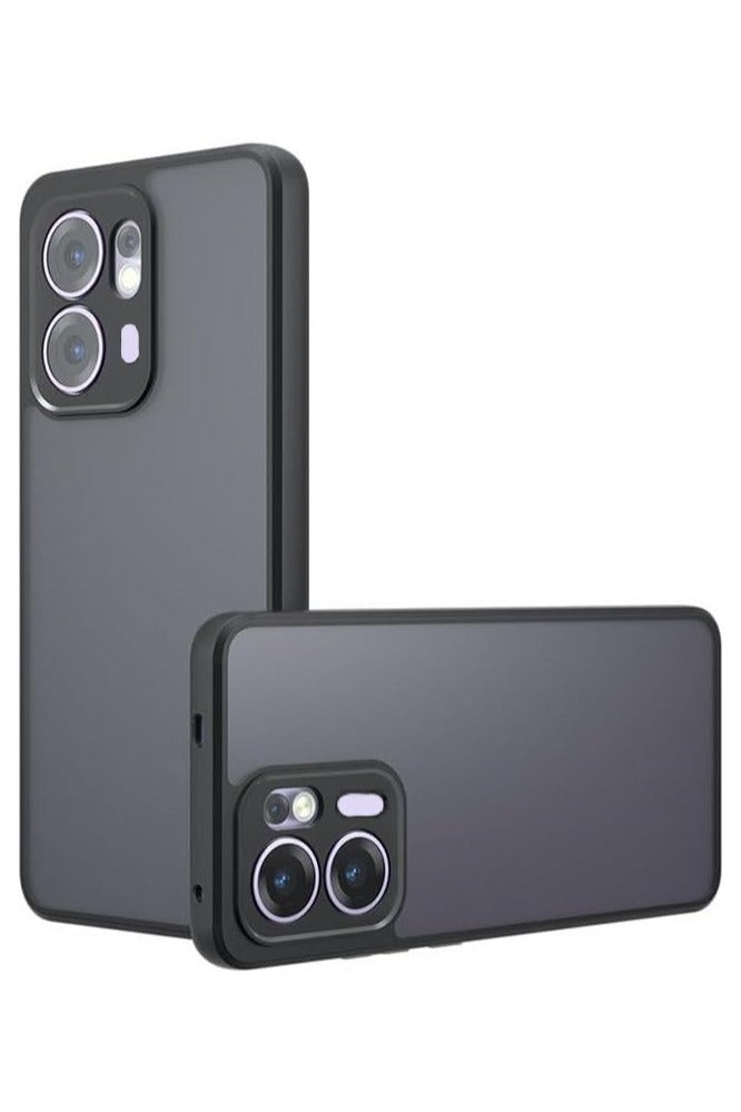 Case Cover Shockproof Hard PC Back Soft TPU Frame Matte Black Slim Protective Cover Compatible with  Oppo Reno 13F ( Black)