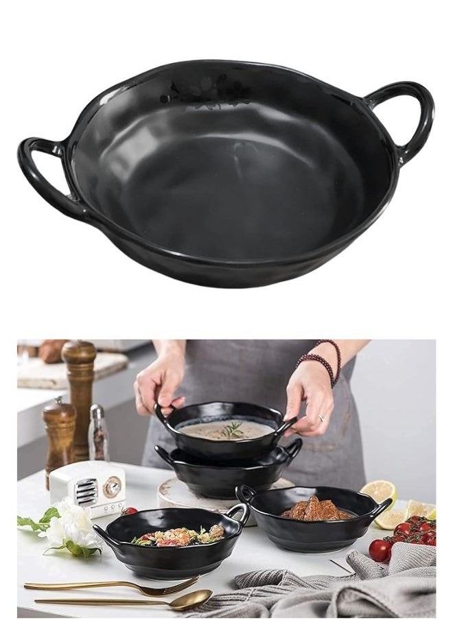 Happy Home Melamine Unbreakable Snack and Dessert Bowl with Handle 19Cm(Matte Black)  - Image 1