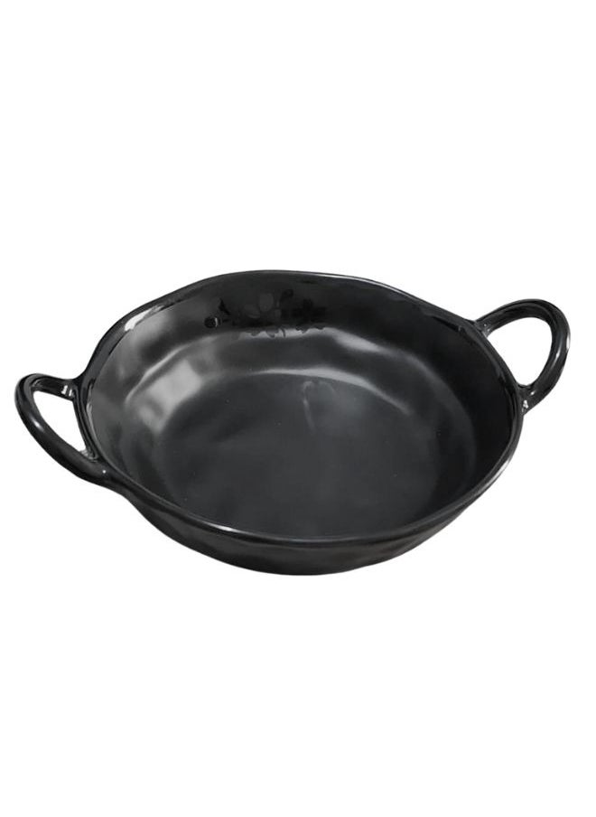 Happy Home Melamine Unbreakable Snack and Dessert Bowl with Handle 19Cm(Matte Black)  - Image 2