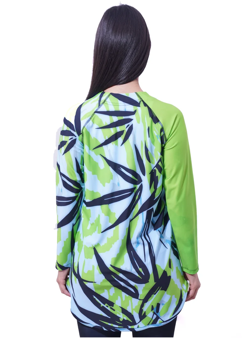 Pepla Greens Long Rashguard - Swimwear Top