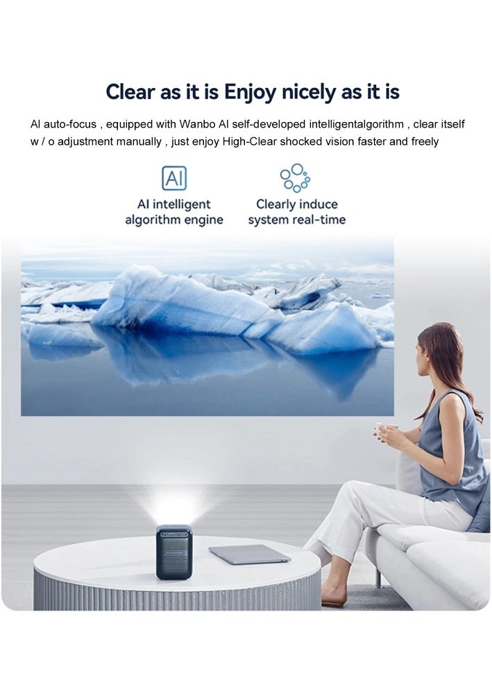 wanbo - Upgraded T2 Max Projector 450ANSI Android 9.0 Full Hd 4K Projector 12000 Lumens Auto Focus HIFI Sound Home Outdoor Theatre - Image 1
