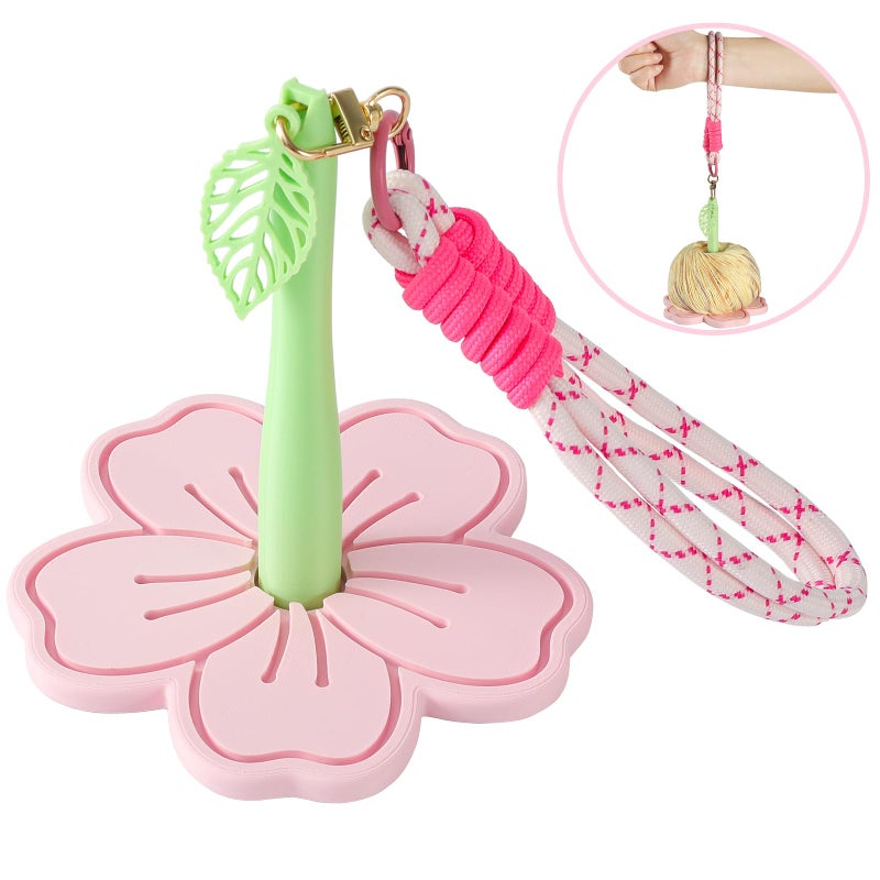 RSRIHE Portable Wrist Yarn Holder- 3D Printed Sakura Crochet Holder for Knitting. Perfect for Travel and on-The-go Crocheting. Comfortable Handmade Tool for Yarn Lovers - Image 1