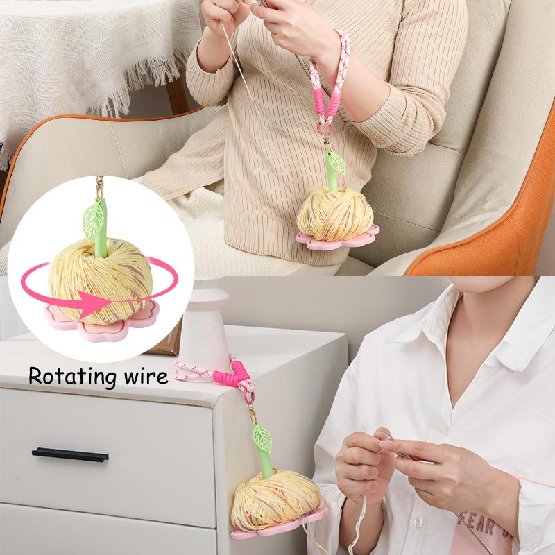 RSRIHE Portable Wrist Yarn Holder- 3D Printed Sakura Crochet Holder for Knitting. Perfect for Travel and on-The-go Crocheting. Comfortable Handmade Tool for Yarn Lovers - Image 3