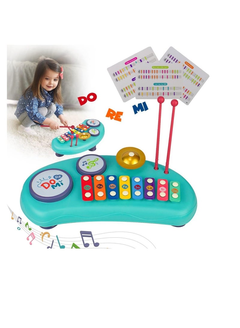 UKR 8 Note Xylophone Toy | Interactive Sound Drum Musical Instrument for Toddlers | Fun Learning Toy (Blue) - Image 1