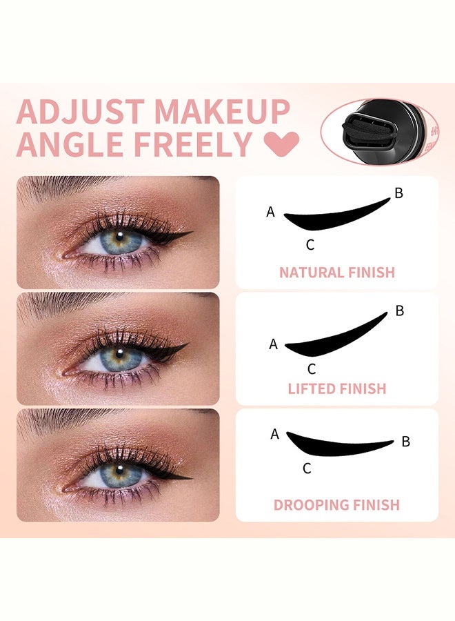 lakerain Eyeliner Stamp,Heart-shaped stamp eyeliner pen - Integrated eyeliner stamp pen for one-step application. Double-ended eyeliner pen #1 Black - Image 4