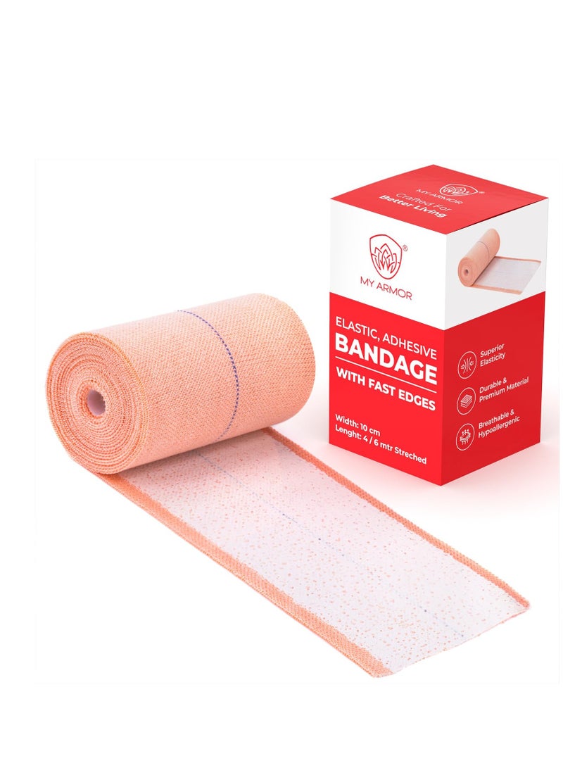 MY ARMOR MY ARMOR Premium Elastic Adhesive Bandage 10cm x 4mt, Diwali Gifts for Family and Friends, 1 Piece - Image 1