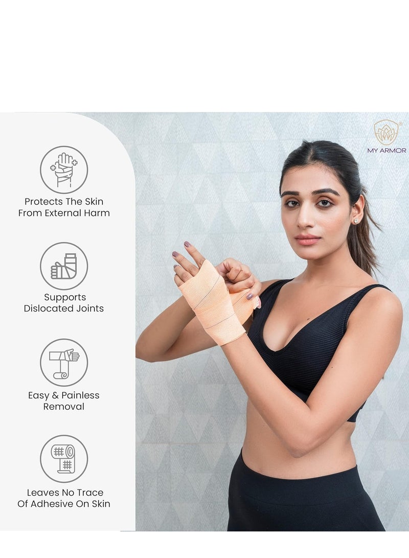 MY ARMOR MY ARMOR Premium Elastic Adhesive Bandage 10cm x 4mt, Diwali Gifts for Family and Friends, 1 Piece - Image 4