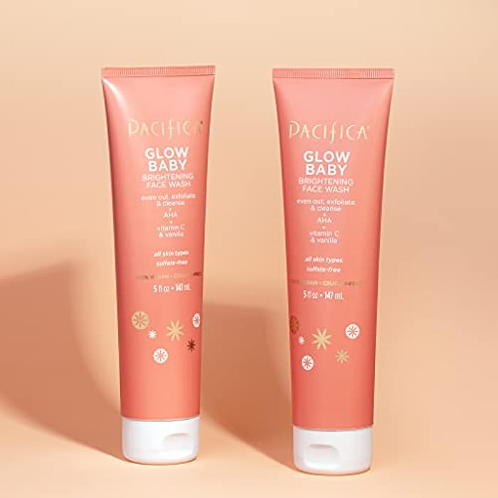 Pacifica Beauty Glow Baby Brightening Face Wash Set, Skincare, Face Cleanser, Exfoliator, AHA, Even Skin Tone, VItamin C, Vanilla, Sulfate and Paraben Free, Vegan, 5 fl oz Each (Set of 2) - Image 3