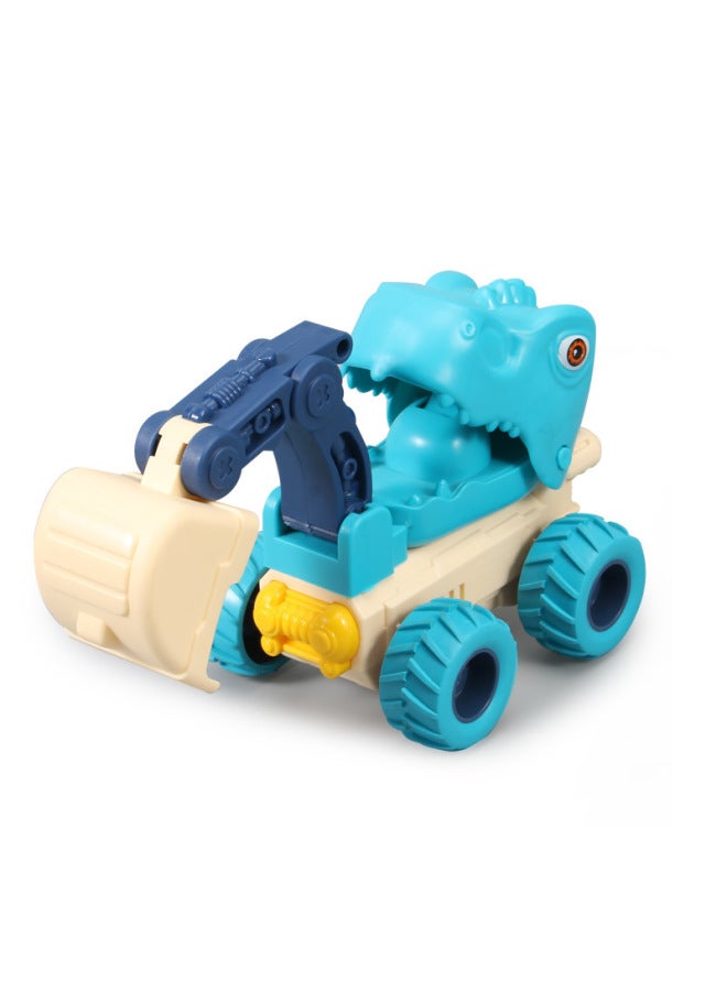 Cross-border Children's Pressing Dinosaur Engineering Vehicle Toy Inertia Excavator Bulldozer Pull-back Car Boy Toy