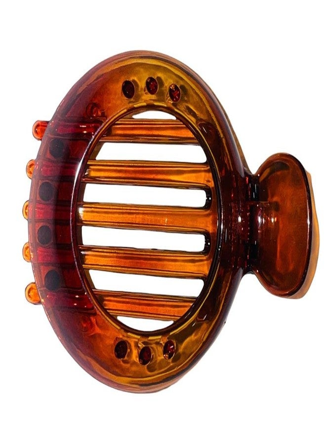 Bakefy- 1 piece Hair Clip Classic Oval Side Opening Slide Plastic Curve Flat Comb Inner Teeth Clamp Barrette Girls Ladies Beauty Accessory Grip, Large Blac - Image 3