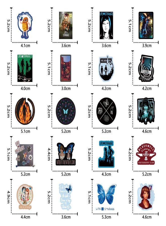 BLCAFEE 65pcs Life is Strange Stickers，Graffiti Waterproof Vinyl for Birthday Party Supplies Decoration Favors for Water Bottles Laptop Suitcase Scrapbooking Choice - Image 3