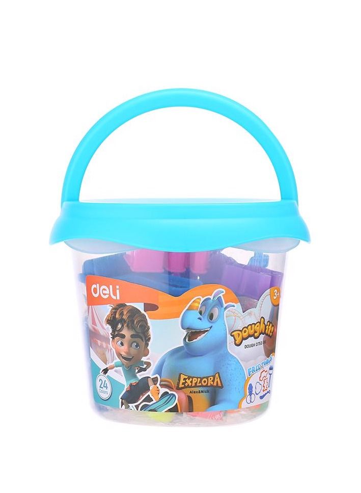 Deli مجموعة عجينة اللعب المكونة من 24 قطعة بألوان متنوعة - Image 2