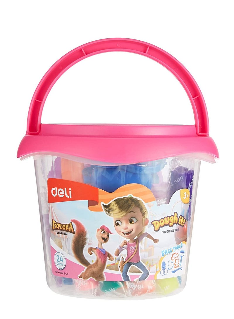 Deli مجموعة عجينة اللعب المكونة من 24 قطعة بألوان متنوعة - Image 1