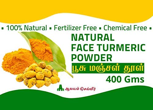 Aalayam Selveer Natural Poosu Manjal Thool Natural Face Turmeric Face Pack Powder for Glowing Skin 400 Grams - Image 4