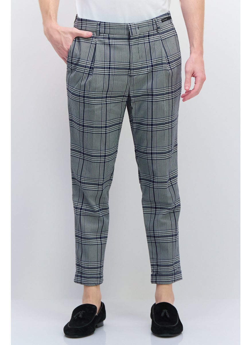 Scotch & Soda - Men Slim Fit Striped Blake Dress Pants, Black - Image 1
