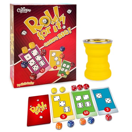 Calliope Games Roll for It Going Big FastPlaying Family Dice Game with Big Oversized Cards and Dice Retirement Party Games Fun Family Games for Travel Parties and Game Night Red Edition - Image 1