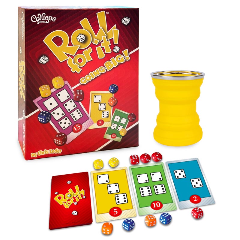 Calliope Games Roll for It Going Big FastPlaying Family Dice Game with Big Oversized Cards and Dice Retirement Party Games Fun Family Games for Travel Parties and Game Night Red Edition - Image 3