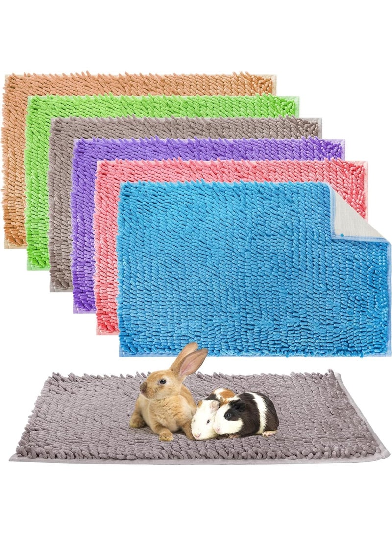 SYOSI Rabbit Cage Liners, Washable Fleece Bedding Pads for Small Animals, Non Slip Absorbent Pee Mat, Soft Reusable Cage Liners 40 x 60 cm, Ideal for Bunny Hamster Ferret Chinchilla Cat Kitten, 6 Colors - Image 1