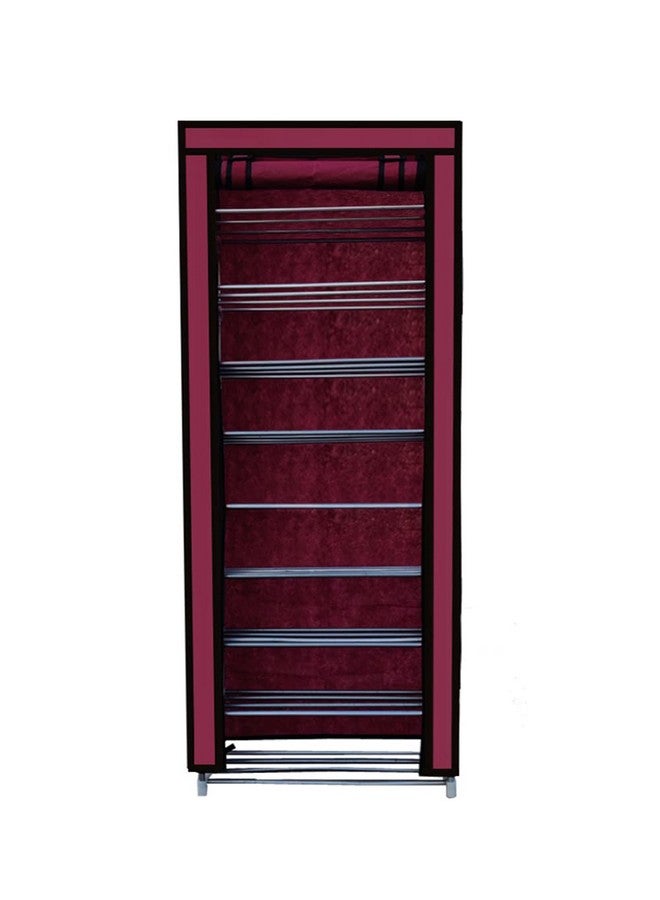 ROBMOB Multipurpose Collapsible 9 Layer Metal Shoe Stand, Shoe Organiser for Home & Office (Maroon, Metal) - Image 3