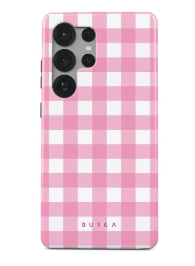 BURGA BURGA Phone Case Compatible with Samsung Galaxy S25 Ultra Mobile Phone Case Hybrid 2 Layer Hard Shell Silicone Protective Case T Marble Scratch Resistant Shockproof Coverr Think Pink