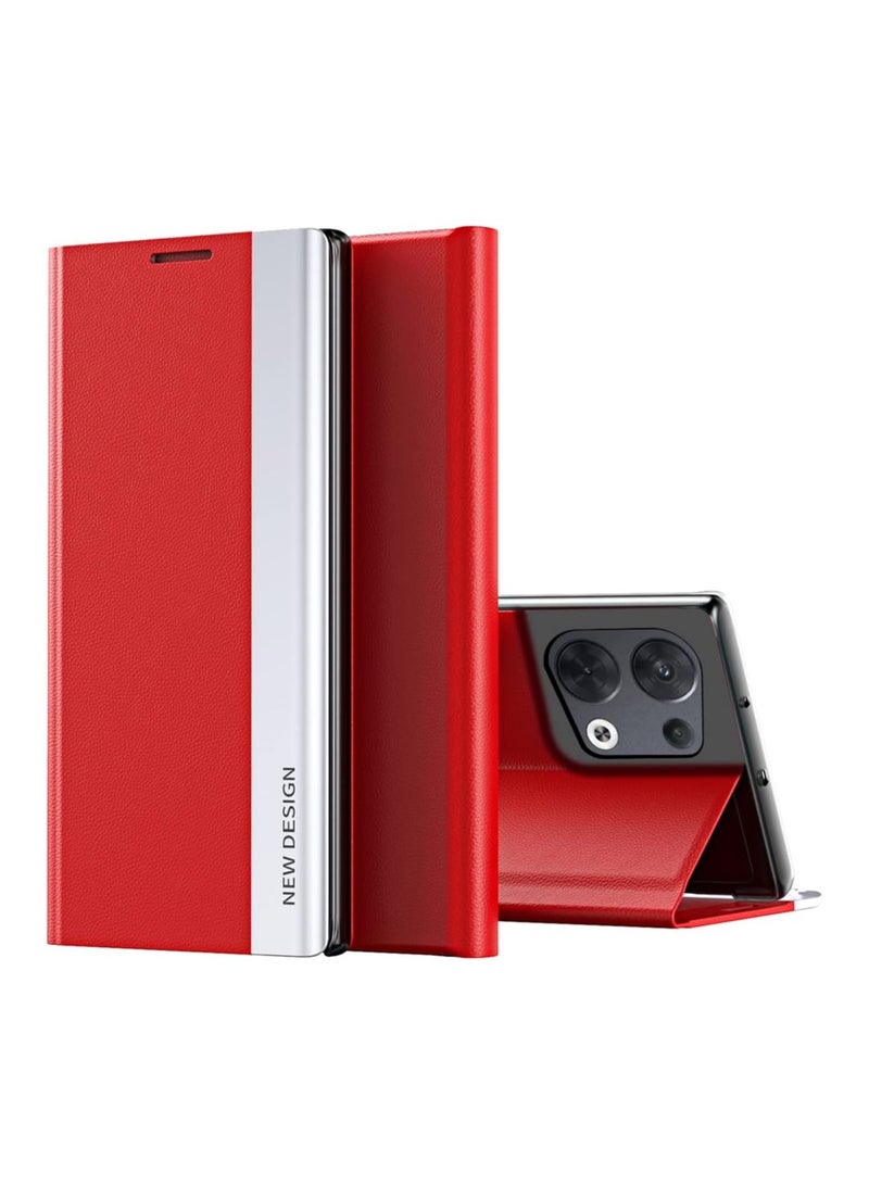 Thin clamshell compatible with Oppo Reno8 Pro with stand, Business PU leather shock-protected phone case for Oppo Reno8 Pro/Reno 8 Pro Plus