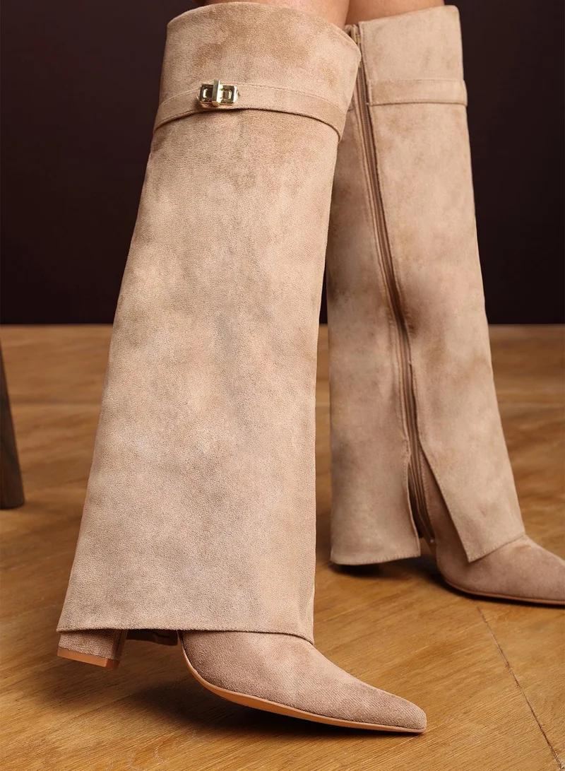 ويرز ذات فروم Keira Fold Over Shark Block Heel Point Toe Boots