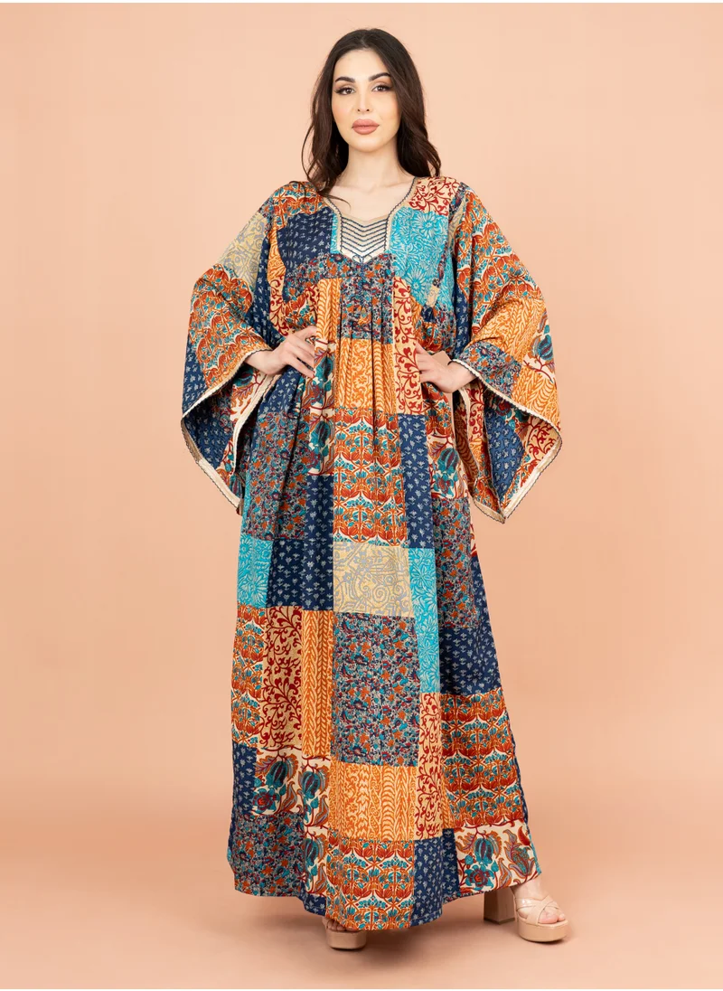 IKKXA Abstract Geometric Maxi IK014 Blue