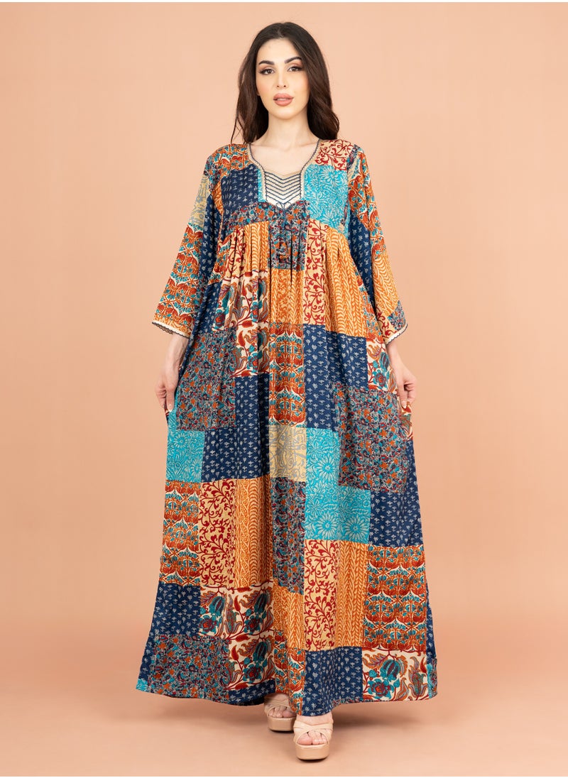 IKKXA - Abstract Geometric Maxi IK014 Blue - Image 1