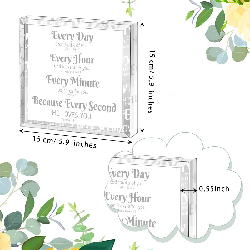 Chunful Christian Gift for Woman Men Bible Verses Gift for Women Gifts for Christian Women Christian Table Sign God Sign Decor Christian Decor Bible Verses Decors for Home Office Scripture Desk Decor(Classic)  - Image 3