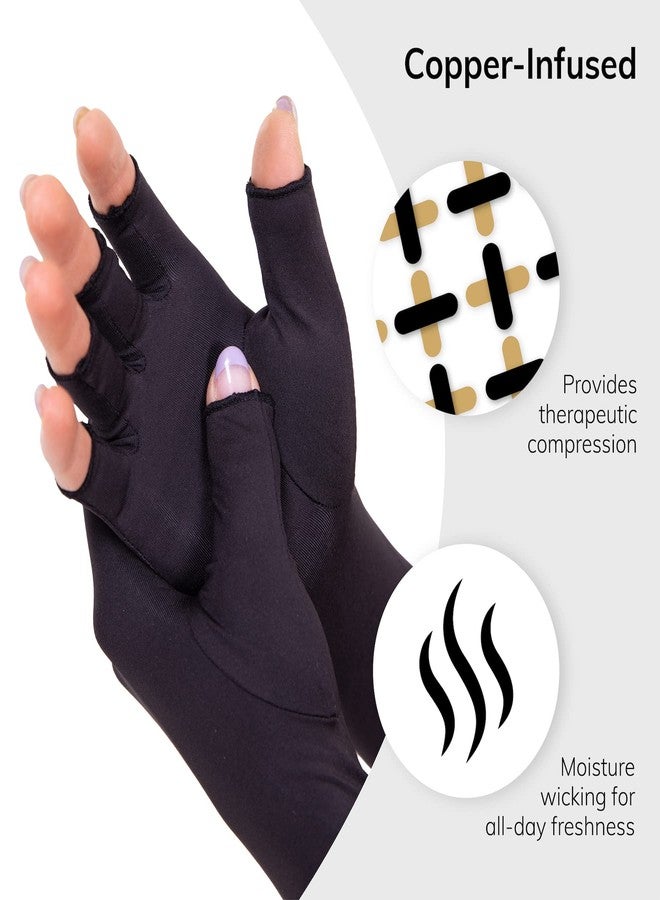 BraceAbility Compression Arthritis Gloves - Left or Right Hand Joint Pain Relief for RA, Psoriatic, Carpal Tunnel or Raynaud's Syndrome, Osteoarthritis, Gout Cramps, Inflammation (Medium - Pack of 2) - Image 3