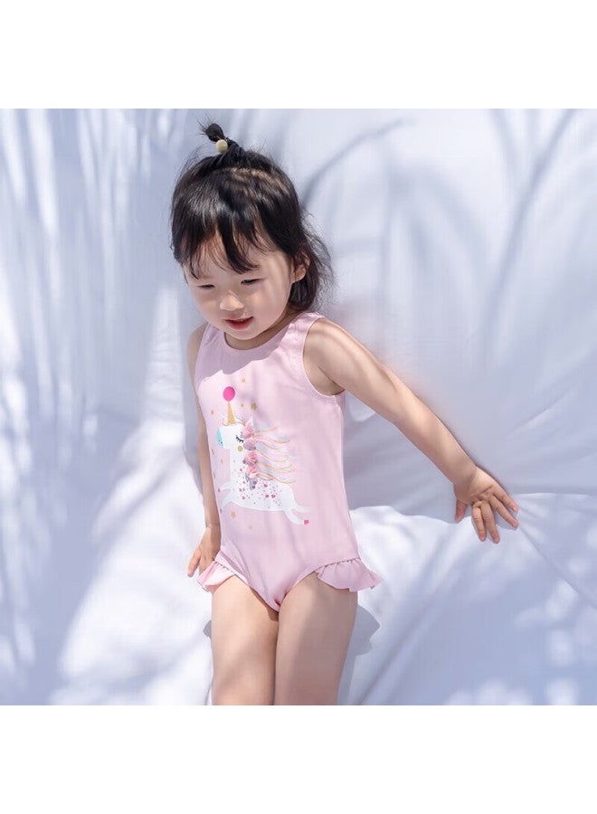 Yizi Children's Swimsuit Girls Baby One-piece Swimsuit Kids Swimwear Girls Ezi20g050 Pink 86cm - Image 5