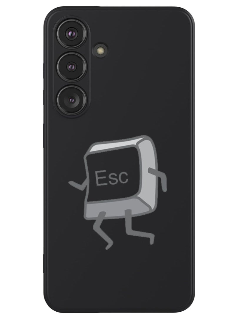 Theodor Protective Slim Fit Case Liquid Silicone Cover with Full Body Protection Anti-Scratch Shockproof Case For Samsung Galaxy S24 Plus (Black) - Escape - Image 1