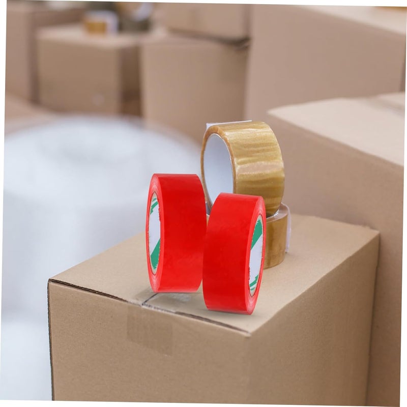 Heavy Duty Red Packaging Tape 3 Rolls High Adhesion for Shipping Boxes - Image 4