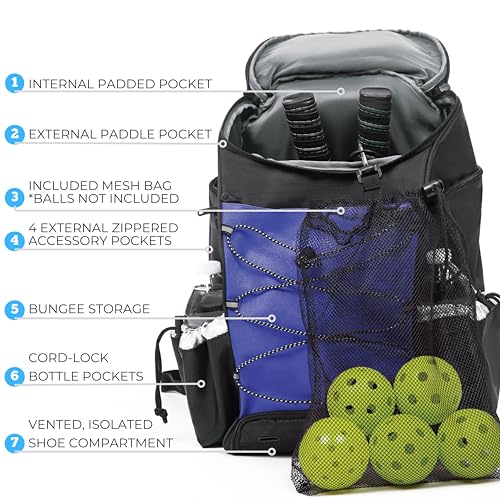 Athletico 35L Pickleball Backpack (Blue) - Image 5
