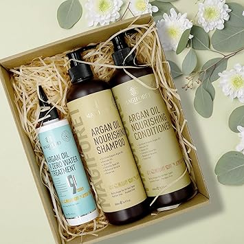 MagiForet Argan Oil Shampoo Conditioner Hair Treatment Set 2 x 500 ml 200 ml Organic Sulfate Free Paraben Free Gentle on Curly Color Treated Hair For Men Women - Image 2