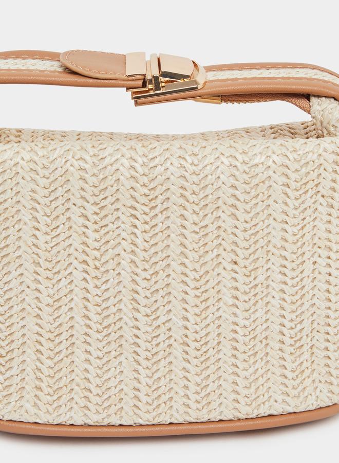 Styli Straw Belted Strap Hand Bag - Image 3