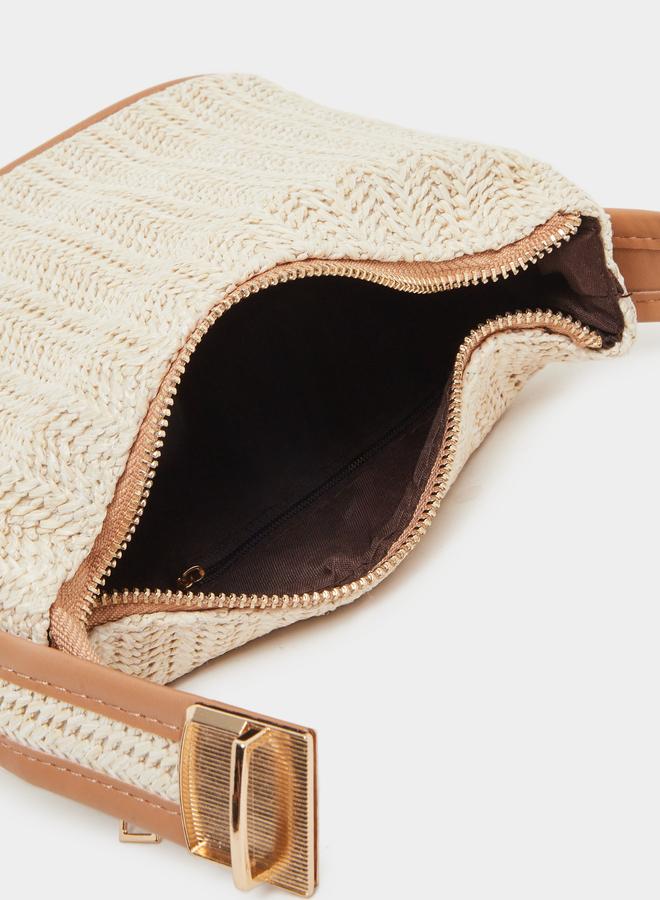 Styli Straw Belted Strap Hand Bag - Image 4