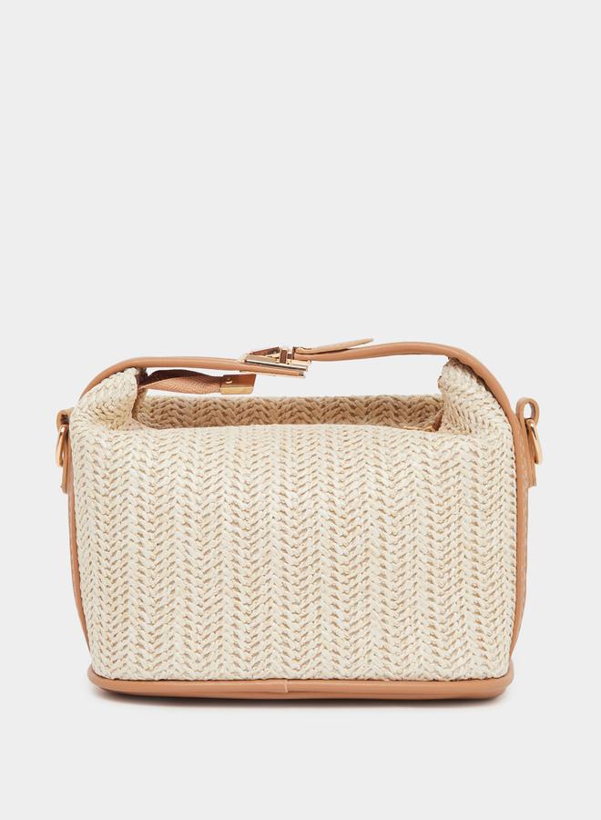 Styli Straw Belted Strap Hand Bag - Image 2