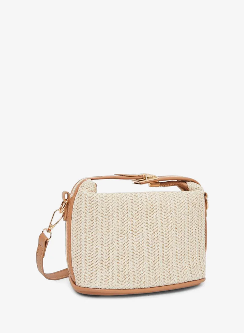 Styli Styli Straw Belted Strap Hand Bag