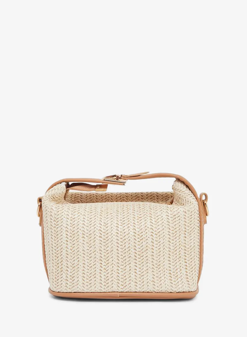 Styli Styli Straw Belted Strap Hand Bag