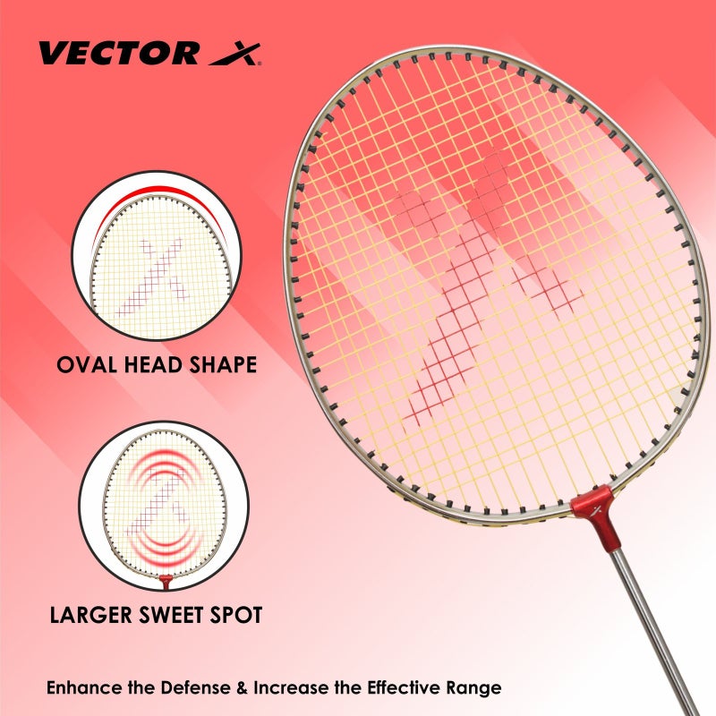 VECTOR X VXB-NICKLE 2 Racquet Set With Full Cover Multicolor Strung Badminton Racquet - Image 3