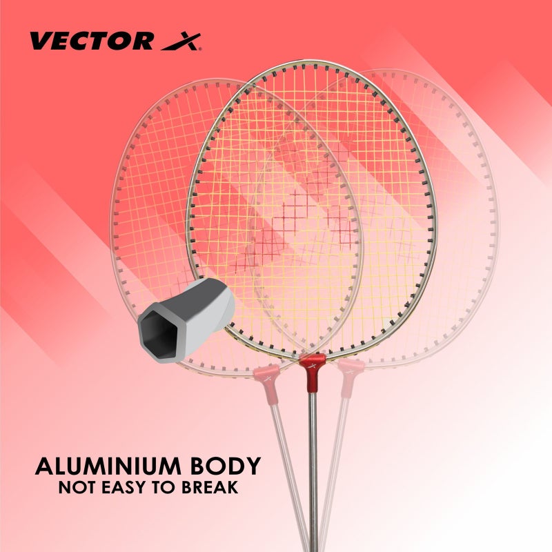 VECTOR X VXB-NICKLE 2 Racquet Set With Full Cover Multicolor Strung Badminton Racquet - Image 2