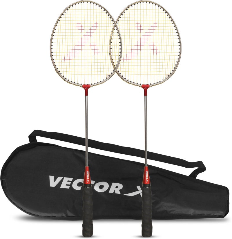 VECTOR X VXB-NICKLE 2 Racquet Set With Full Cover Multicolor Strung Badminton Racquet - Image 1
